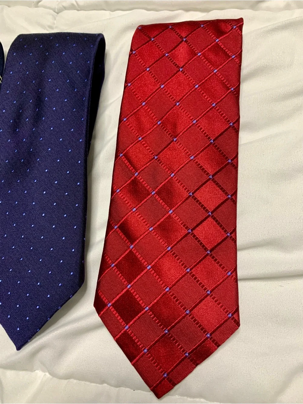 Designer Men's Tie Set - Navy, Dark Blue, Red